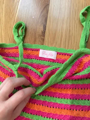 Pink Lily Bright Color Stripe Knit Tank thumbnail 4