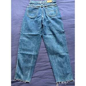 Vintage Lee High Waisted Straight Leg Jeans Medium Wash Raw Hem Size 6 Med USA thumbnail 4