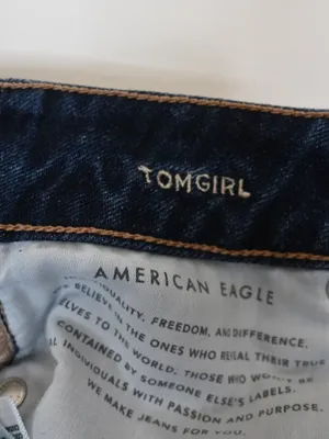 American Eagle Women's 4 Tomgirl Dark Wash Jean thumbnail 10