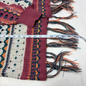 Easel Multicolor Oversize‎ Patterned Boho knit cardigan Size S thumbnail 8