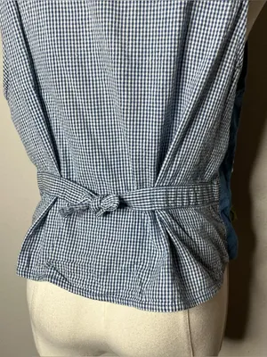 90s Vintage Garden Embroidered Denim Button Front Vest Artsy Boho Cottagecore thumbnail 7