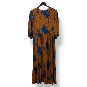 Anthropologie Porridge Kiera Midi Dress Rust Puff‎ Sleeve S Boho Cottagecore thumbnail 3