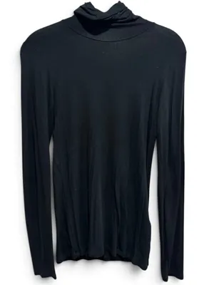 Black Second Skin Turtleneck Top Fitted Layering Made Portugal M thumbnail 1