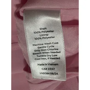 Talbots Women’s Large Pink Ruffle Blouse Button Down Sheer Sleeves Career Party thumbnail 10