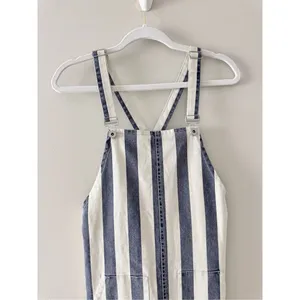 Vince Camuto Blue White Striped Denim Overall Pinafore Dress Size XS Preppy thumbnail 4