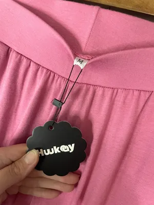 Hujkey Women's Pink Wide Leg Lounge Pants Size M High Rise Stretch Pockets NWT thumbnail 4