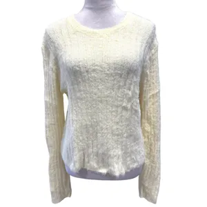 Cotton Emporium Light Yellow Ribbed Knit Sweater Cozy Chunky Cottagecore L NWOT thumbnail 2