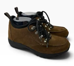 -Lands End Low Top Hiking Boots Womens 7B Brown Suede Leather Outdoor Activewear thumbnail 1