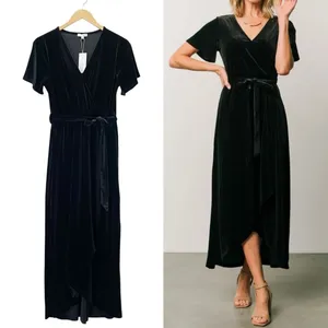 NWT Baltic Born Nadine Velvet Midi Dress Black Size Medium Party Wedding Holiday thumbnail 14