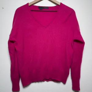 360 Cashmere Women 100% Cashmere Sweater Small Pink V-Neck Long Sleeve Kidcore thumbnail 1