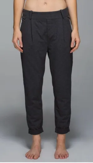 LULULEMON Stress Less Pant Heathered Marled Black‎ Pull On Pants Size 4 thumbnail 1