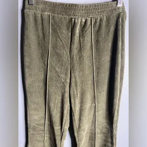 Aerie Groove-On Rib Velour Flare Pant Nomad Olive Size S thumbnail 5