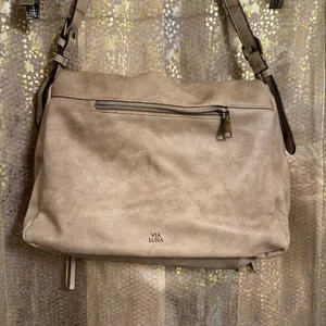 Via Luna Boutique Boho Taupe Vegan Leather Shoulder Satchel Bag Purse thumbnail 2
