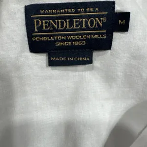 Pendleton Womens Button Down Shirt White Red Stripes Long Sleeve Top Size M thumbnail 3