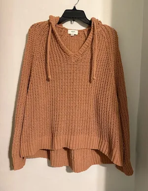Aerie Warm V-Neck Sweater in Brown thumbnail 1