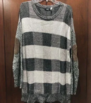 BDG Urban Outfitters Buffalo Plaid Sweater Tunic L thumbnail 1