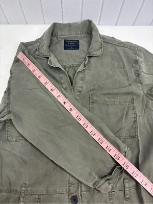 Abercrombie & Fitch Olive Green Button-Front Utility Jumpsuit Size M thumbnail 8