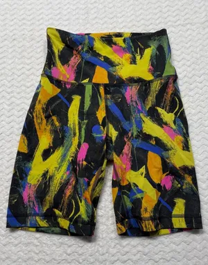 Lululemon wunder High Rise 6" Biker Shorts Multicolor Abstract Brushstroke 4 thumbnail 1