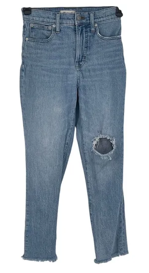 Madewell‎ The Perfect Vintage Jean Straight Size 25 Distressed Raw Hem Y2K 90s thumbnail 1