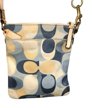 Coach Crossbody Purse No. L0767-41226 Cream Blue Tan Pattern Vintage Y2K thumbnail 1