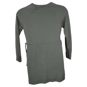 Athleta Studio Cinch Green Sweatshirt Dress Small Tie Waist Athleisure thumbnail 9