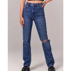 Abercrombie & Fitch 90’s ultra high rise straight distressed knee jeans 29 thumbnail 3