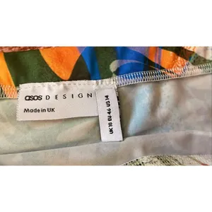 ASOS Design Printed Satin Scarf Top Size US 14 Multicolor Y2K thumbnail 3