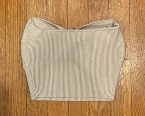 Princess Polly Cream Knit Tube Top thumbnail 3