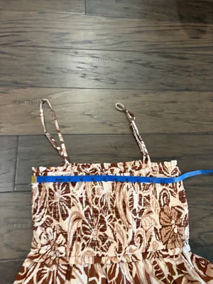 New With Tags BeCool Mocha Floral Midi Dress Sz M thumbnail 11