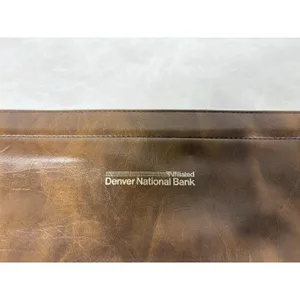 Vintage Portfolio Folder Denver National Bank Branded 12" x 16"‎ Brown thumbnail 2
