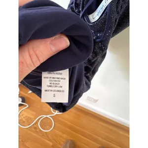 Lucy in the Sky Navy Sparkle Ruched Mini Dress Spaghetti‎ Straps thumbnail 4