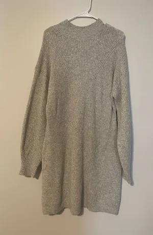 A New Day Sparkly Grey Sweater Dress thumbnail 1