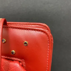 Vintage 90's Red Faux Alligator Shoulder Bag Purse Snap Puffy thumbnail 9