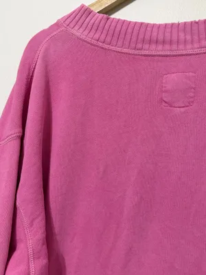 Aerie Hot Pink Down To Earth V Neck Pullover Sweatshirt Barbie Size Small thumbnail 7