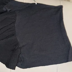 Anthropologie One-Shoulder Ruffle Top Black‎ Textured XXS NWT thumbnail 5