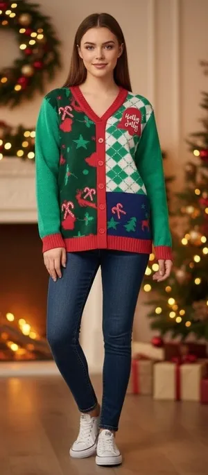Merry Christmas ugly sweater size small Red thumbnail 1