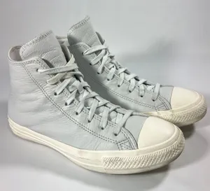 Converse Chuck Taylor All Star Hi‎ Leather Ghosted Blue Grey Sneakers A07132C 9W thumbnail 1