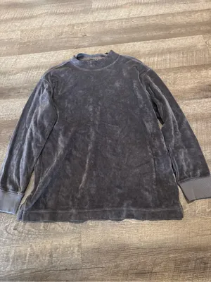 Pact Organic Cotton Pure Velour Cozy Pullover Sweatshirt in Graphite thumbnail 4