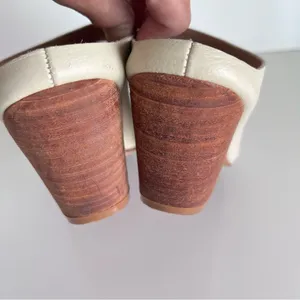 FORTRESS OF INCA Gaby‎ Ivory Leather Mules Heels Sandals thumbnail 9