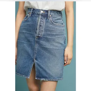 Citizens of Humanity Denim‎ Midi Skirt Size 26 Stretch Made in USA thumbnail 8