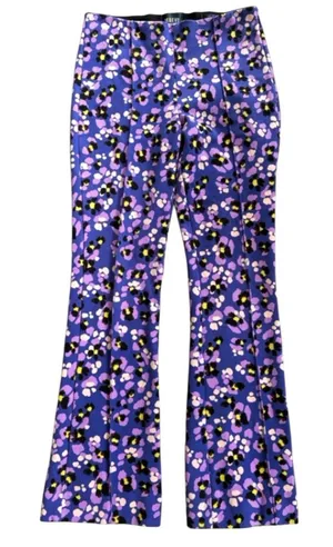 Anthropologie Maeve The Margot Kick Flare Crop Pant Purple Floral Size XXS thumbnail 1