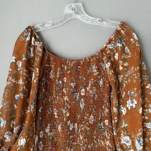 Princess Polly‎ sz 6 Rust Orange Floral boho fitted midi Dress NWOT thumbnail 2