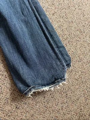BKE Women's Blue Flare Jeans with Raw Hem thumbnail 5