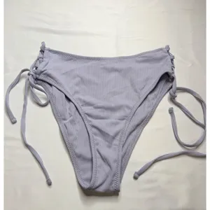 ZAFUL Womens Lavender Ribbed Tie Front High Waisted Two Piece Bikini Set Size S thumbnail 5