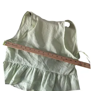ZARA Tied Peplum Crop Top Womens M Pastel Green Plunging V Neck Festival NEW thumbnail 10