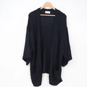 Old Navy Cardigan Womens XL Open Front Navy Blue Textured Knit Pockets Excellent thumbnail 2