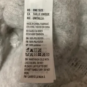American Eagle Light Gray Fleece Fringe Hem Neck Shawl Wrap Scarf One Size thumbnail 4