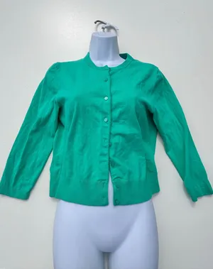 Lilly Pulitzer Cotton Green Button Down Cardigan M thumbnail 1