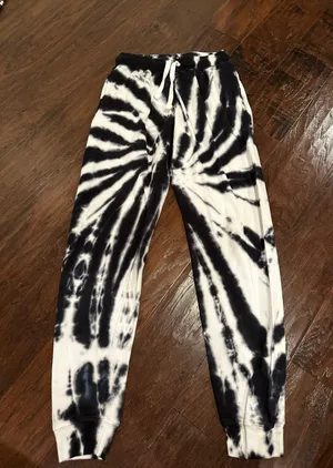 Black And White Tye Dye Joggers thumbnail 1