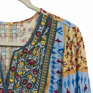 Soft Surroundings Sz M FiFi Embroidered Tunic Blouse Top 3/4 Bell Sleeve Boho thumbnail 4